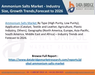 Ammonium Salts Market