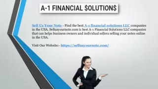 sell us your note find the best a 1 financial