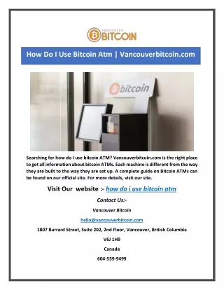 how do i use bitcoin atm vancouverbitcoin com