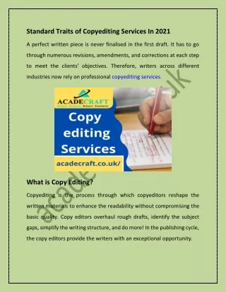 standard traits of copyediting services in 2021
