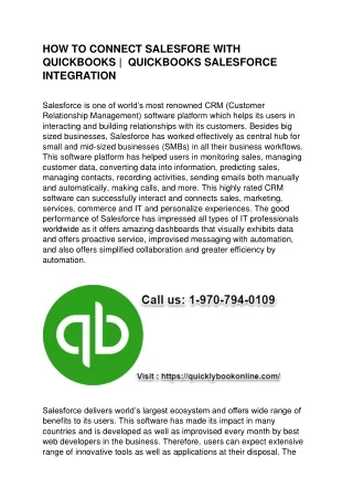 how to connect salesfore with quickbooks