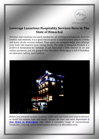 leverage luxurious hospitality services here