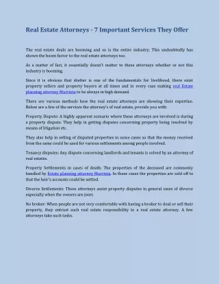 Real Estate Attorneys