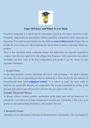 types of essays and when to use them