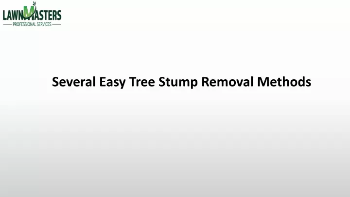 several easy tree stump removal methods