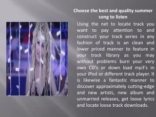 choose the best and quality summer song to listen