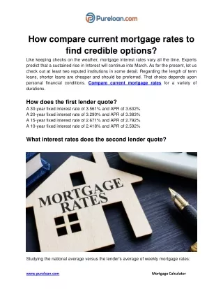 How compare current mortgage rates to find credible options_-2