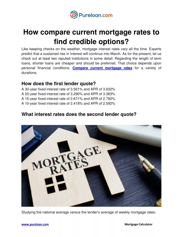 how compare current mortgage rates to find