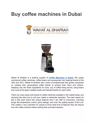 Buy coffee machines in Dubai
