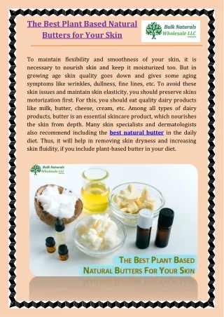 The Best Plant Based Natural Butters for Your Skin