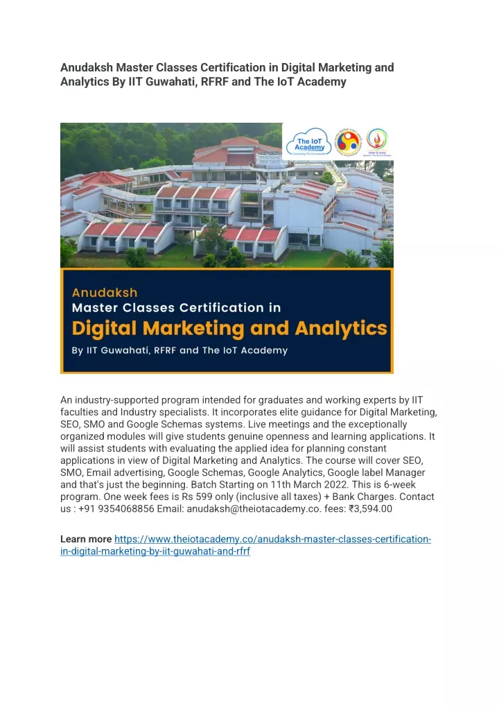 anudaksh master classes certification in digital