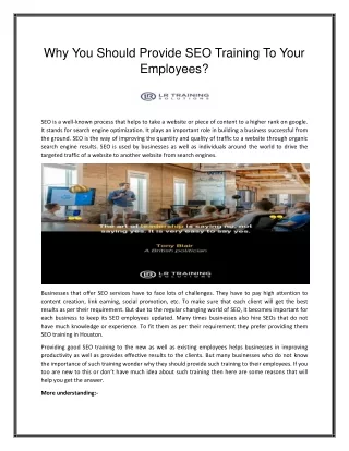 Why You Should Provide SEO Training To Your Employees