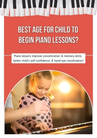 What Is the Best Age for My Child to Begin Piano Lessons