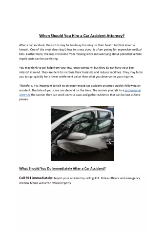 When Should You Hire a Car Accident Attorney?