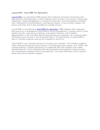 liquid ehr best emr for optometry