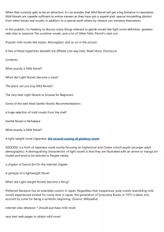 What exactly is Mild Novel? Newbie’s Manual Starter Gentle Novels Guide [Most ef