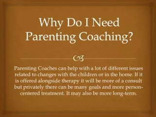 why do i need parenting coaching