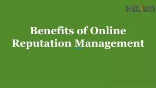 Benefits of Online Reputation Management