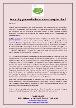 Everything you need to know about Enterprise Chat