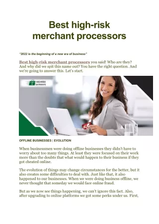 best high risk merchant processors 2022