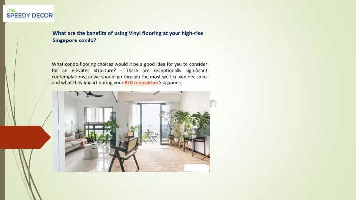 what are the benefits of using vinyl flooring at your high rise singapore condo