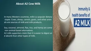 About A2 cow milk