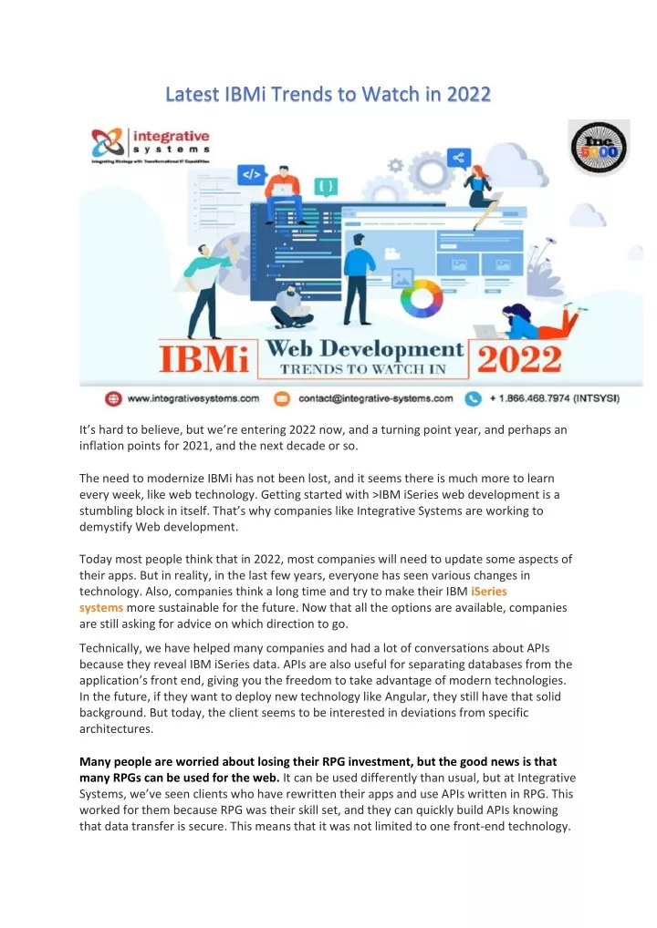 latest ibmi trends to watch in 2022