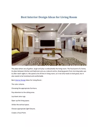 Best Interior Design Ideas for Living Room