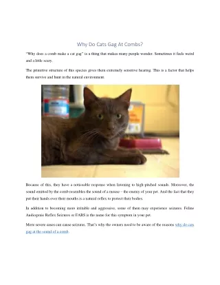 why do cats gag at combs