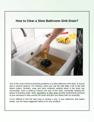 how to clear a slow bathroom sink drain