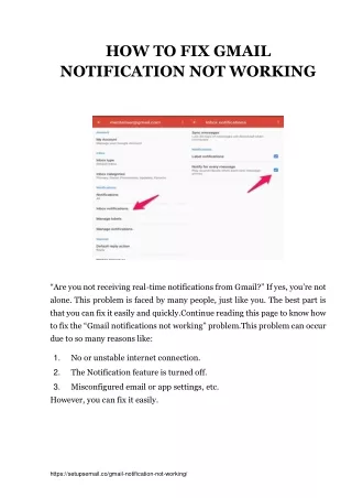 Fix Gmail Notification Not Working - Simple Steps