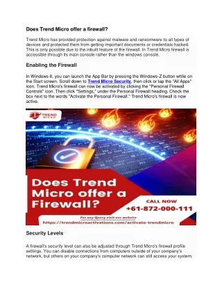 Does Trend Micro offer a firewall