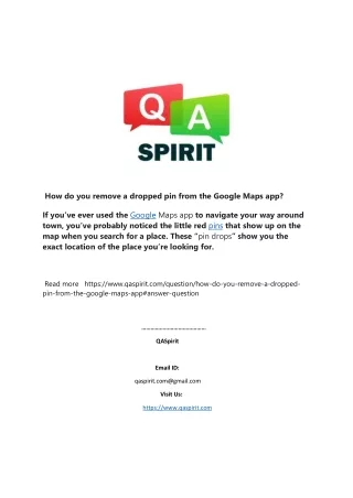 how do you remove a dropped pin from the google
