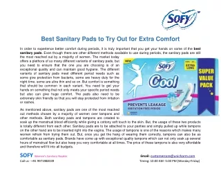 best sanitary pads to try out for extra comfort