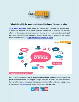 What is Social Media Marketing in Digital Marketing Company in Jaipur