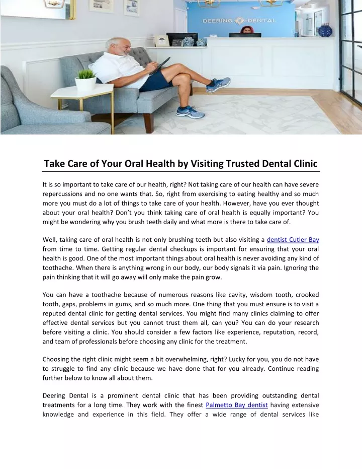 take care of your oral health by visiting trusted