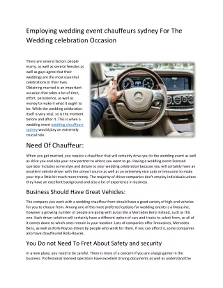 Guide To Hiring Chauffeurs Melbourne Flight Terminal Solutions