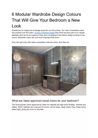 6 modular wardrobe design colours that will give