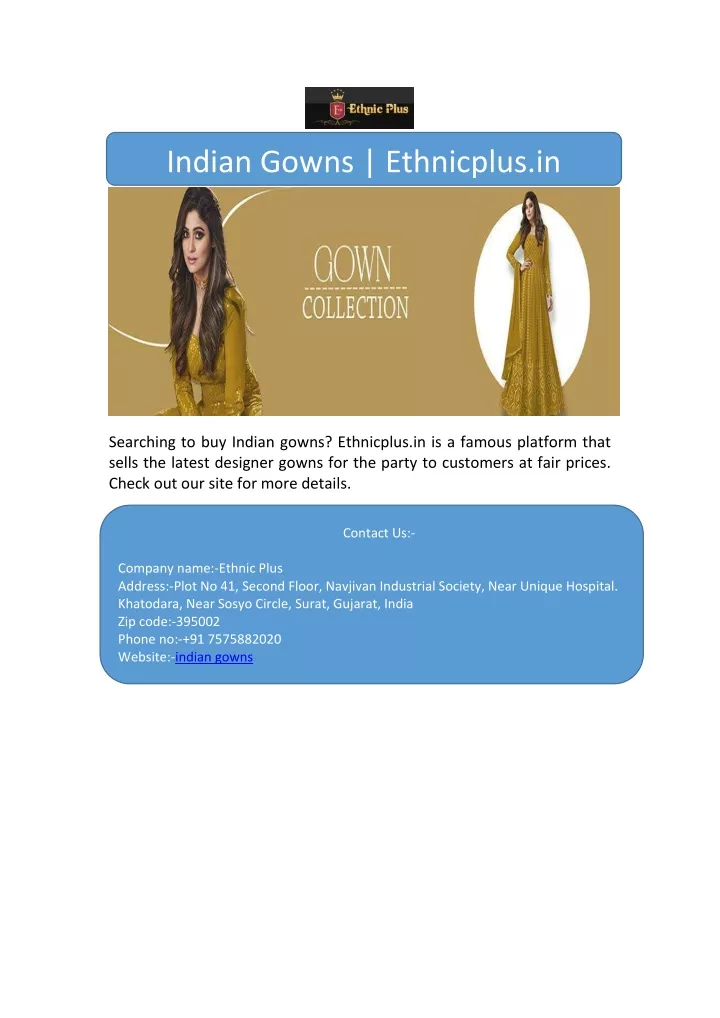 indian gowns ethnicplus in
