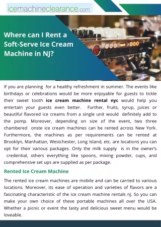 where can i rent a soft serve ice cream machine