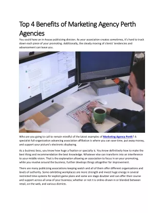Top 4 Benefits of Marketing Agency Perth Agencies