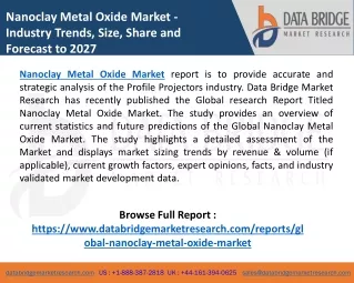 New Report On Nanoclay Metal Oxide Market Growing Demand Evolving Technology