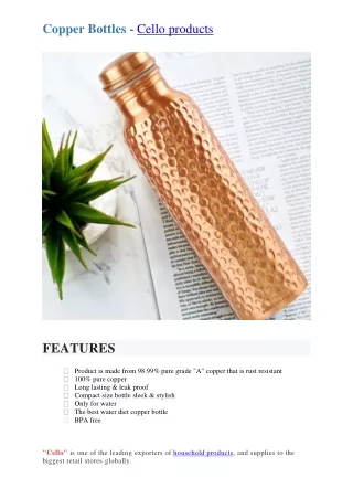 copper bottles cello products
