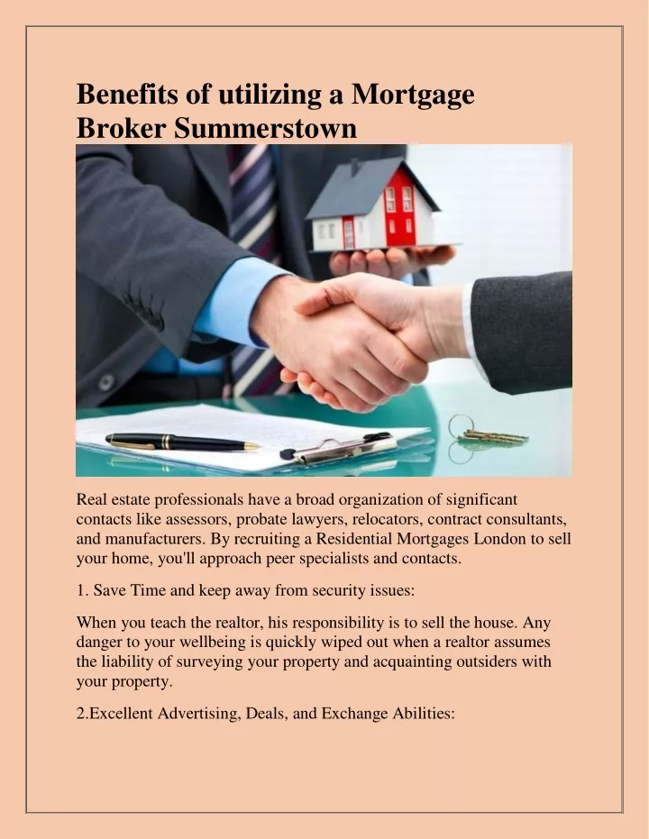 benefits of utilizing a mortgage broker