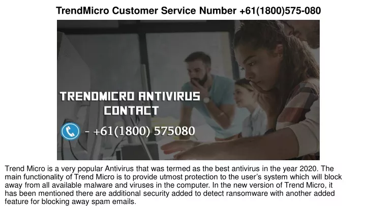 trendmicro customer service number 61 1800 575 080