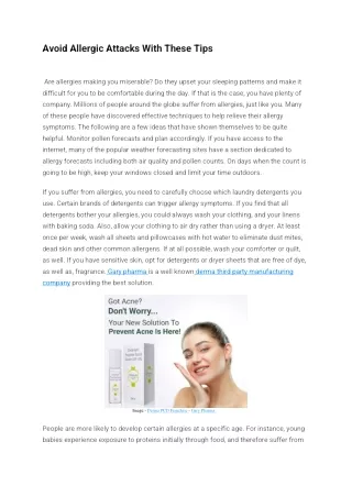 avoid allergic attacks with these tips