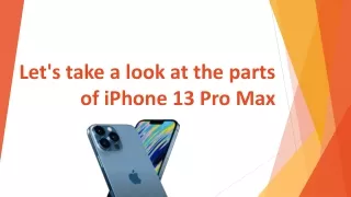 Let's take a look at the parts of iPhone 13 Pro Max