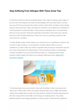 stop suffering from allergies with these great