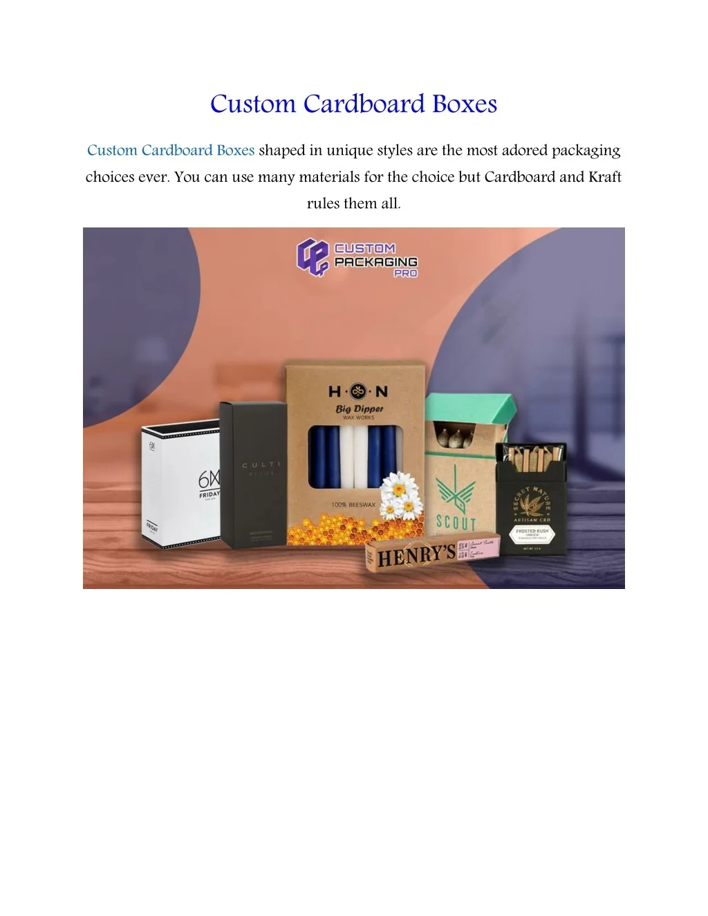 PPT - Custom Cardboard Boxes PowerPoint Presentation, free download ...