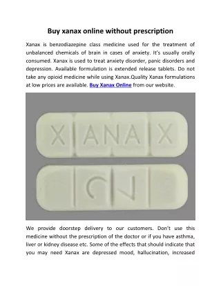 Buy xanax online without prescription